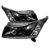 2011 - 2014 Chevy Cruze Projector DRL LED Halo Headlights - Black