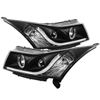 2011 - 2014 Chevy Cruze Projector Light Tube DRL Headlights - Black