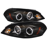 2006 - 2013 Chevy Impala Projector LED Halo Headlights - Black