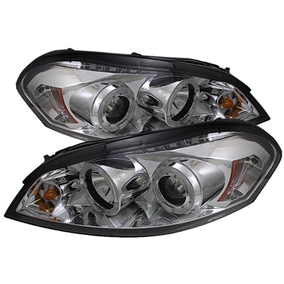 2006 - 2013 Chevy Impala Projector LED Halo Headlights - Chrome