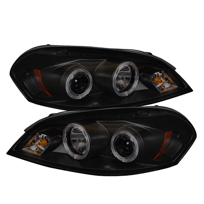2006 - 2007 Chevy Monte Carlo Projector LED Halo Headlights - Black/Smoke