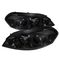 2006 - 2007 Chevy Monte Carlo Projector LED Halo Headlights - Smoke