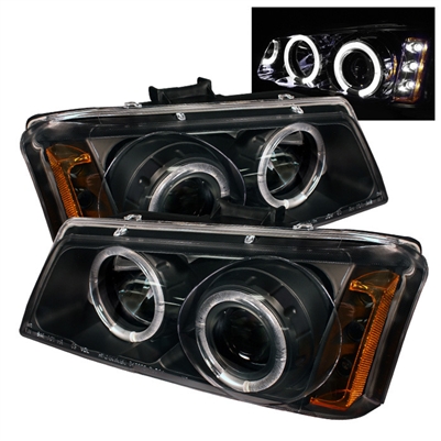 2003 - 2007 Chevy Silverado HD Projector LED Halo Headlights - Black