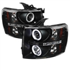 2007 - 2013 Chevy Silverado Projector CCFL Halo Headlights - Black