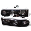 1998 - 2004 Chevy S-10 Projector LED Halo Headlights - Black