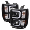 2014 - 2015 Chevy Silverado 1500 Projector Light Bar DRL Headlights - Black