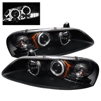 2001 - 2003 Chrysler Sebring Sedan / Convertible Projector LED Halo Headlights - Black