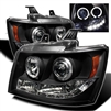 2007 - 2014 Chevy Tahoe Projector LED Halo Headlights - Black