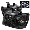 2007 - 2014 Chevy Tahoe Projector LED Halo Headlights - Smoke