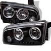 2006 - 2010 Dodge Charger Projector LED Halo Headlights - Black