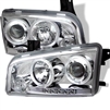 2006 - 2010 Dodge Charger Projector LED Halo Headlights - Chrome