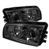 2006 - 2010 Dodge Charger Projector LED Halo Headlights - Smoke