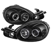 2000 - 2002 Dodge Neon Projector LED Halo Headlights - Black