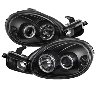 2000 - 2002 Dodge Neon Projector LED Halo Headlights - Black
