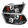 2009 - 2018 Dodge Ram 1500 Projector CCFL Halo Headlights - Black