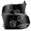 2009 - 2018 Dodge Ram 1500 Projector LED Halo Headlights - Black/Smoke