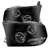 2010 - 2018 Dodge Ram 2500 Projector LED Halo Headlights - Black/Smoke