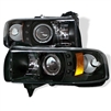 1994 - 2001 Dodge Ram 1500 Projector LED Halo Headlights - Black