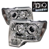 2009 - 2014 Ford F-150 Projector LED Halo Headlights - Chrome