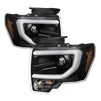 2009 - 2014 Ford F-150 Projector Light Bar DRL Headlights - Black