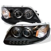 1997 - 2002 Ford Expedition 1PC Projector LED Halo Headlights - Black