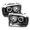 2000 - 2004 Ford Excursion 1PC Projector CCFL Halo Headlights - Black
