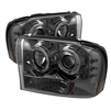2000 - 2004 Ford Excursion 1PC Projector LED Halo Headlights - Smoke