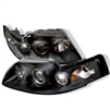 1999 - 2004 Ford Mustang Projector LED Halo Headlights - Black