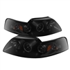 1999 - 2004 Ford Mustang Projector LED Halo Headlights - Black/Smoke