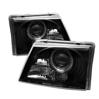 1998 - 2000 Ford Ranger Projector LED Halo Headlights - Black