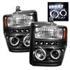 2008 - 2010 Ford Super Duty Projector LED Halo Headlights - Black