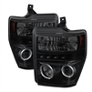 2008 - 2010 Ford Super Duty Projector LED Halo Headlights - Black/Smoke