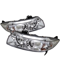 2006 - 2011 Honda Civic 2Dr Projector LED Halo Headlights - Chrome