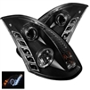 2003 - 2007 Infiniti G35 Coupe Projector DRL LED Halo Headlights - Black