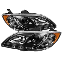 2004 - 2008 Mazda3 4Dr Projector DRL Headlights - Black