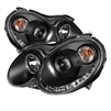 2002 - 2010 Mercedes CLK Projector DRL LED Halo Headlights - Black