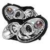 2002 - 2010 Mercedes CLK Projector DRL LED Halo Headlights - Chrome