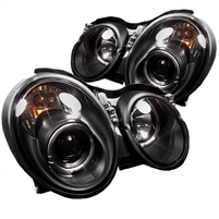 1997 - 2002 Mercedes CLK Projector LED Halo Headlights - Black