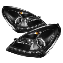 2005 - 2011 Mercedes SLK Projector DRL Headlights - Black
