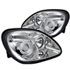 1997 - 2004 Mercedes SLK 1PC Projector LED Halo Headlights - Chrome