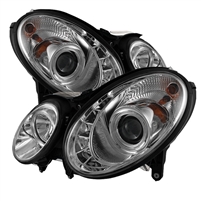 2007 - 2009 Mercedes E-Class Projector DRL Headlights - Chrome