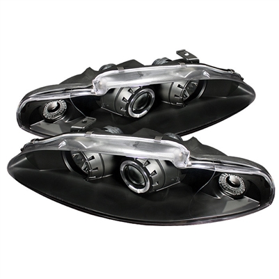 1995 - 1996 Mitsubishi Eclipse Projector LED Halo Headlights - Black