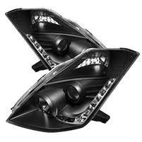 2006 - 2009 Nissan 350Z Projector DRL Headlights - Black