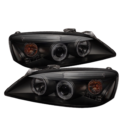 2005 - 2010 Pontiac G6 2DR / 4DR Projector LED Halo Headlights - Black/Smoke