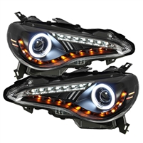 2012 - 2019 Scion FR-S Projector DRL CCFL Halo Headlights - Black