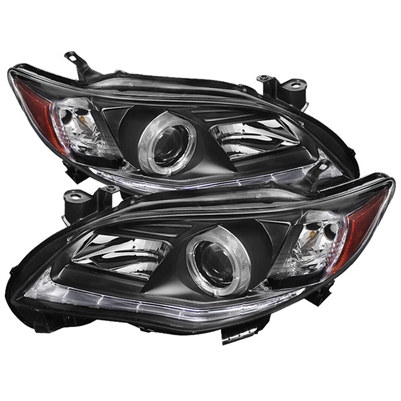2011 - 2013 Toyota Corolla Projector DRL Headlights - Black