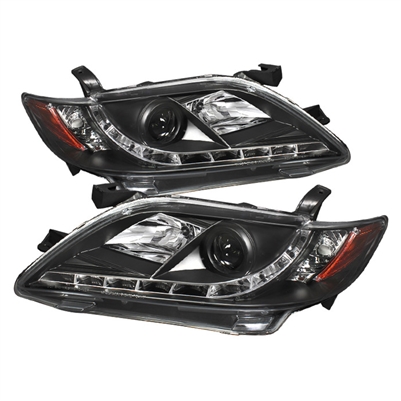 2007 - 2009 Toyota Camry Projector DRL Headlights - Black