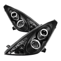 2000 - 2005 Toyota Celica Projector DRL LED Halo Headlights - Black