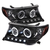 2008 - 2011 Toyota Land Cruiser Projector LED Halo Headlights - Black