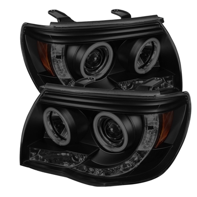 2005 - 2011 Toyota Tacoma Projector CCFL Halo Headlights - Black/Smoke